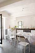 Modern kitchen with white furnishings