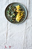 An oriental chard medley with sultanas and pine nuts