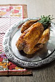 Roast chicken with herb stuffing