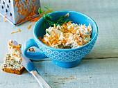 Carrot, horseradish and cream cheese spread with dill
