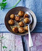 Herb meatballs filled with sheep's cheese