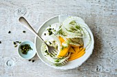 Fennel and mango salad with pistachio nuts