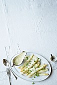 White asparagus with chervil zabiaone