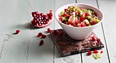 Grapefruit and pomegranate salsa with spring onions