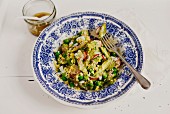 French peas and asparagus salad with radishes and anchovies