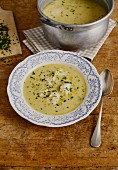 Greek rice and lemon soup with fish
