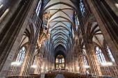 The centre nave of the Strasbourg cathedral