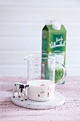 200 ml milk in a measuring jug