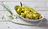 Cauliflower and quark bake with green peppers