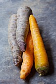 Yellow carrots and purple carrots