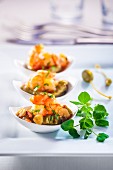 Prawns with guacamole