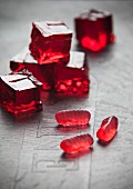 Jelly cubes with jelly sweets