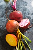 Golden beets and chioggia beets