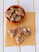 Beef, chicken liver and chicken hearts in aspic for cat food