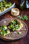 Potato and broccoli tart with pistachios