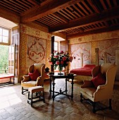 Luxurious bedroom in Chateau Bagnoli (Beaujolais, France)