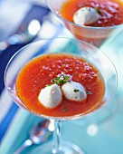 Gazpacho with tomatoes and thyme