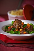 Braised beef cheeks with carrots