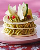 Mille Feuilles with avocado cream and white chocolate