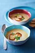 Garlic soup with croutons