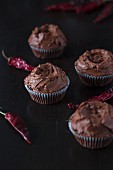 Chocolate cupcakes with chillis and whiskey