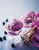 Blueberry and lime ice cream