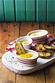 Oeufs cocotte with buttered toast
