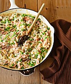 Risotto with ham and peas