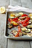 Quick oven-roasted vegetable antipasti