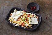 Vegetarian couscous salad with fennel and sheep's cheese