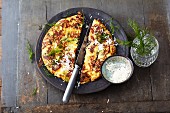 Frittata with chard, beetroot and goat's cheese
