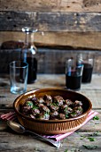 Meatballs and red wine