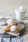 Sweet pies dusted with icing sugar (Italy)