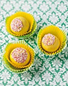 Cake pops decorated with sugar sprinkles
