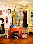 Lena Hoschek in her shop in Vienna, Austria