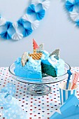 Blue velvet shark cake