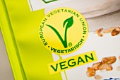 The green 'Vegan' seal