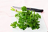 Parsley with a knife