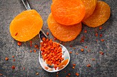 Dried apricots with chilli flakes