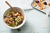 Quinoa salad with oven-roasted root vegetables