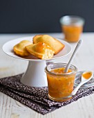 Madeleines and passion fruit jam