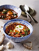 Shakshouka (poached eggs in tomato sauce, North Africa)