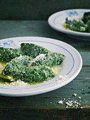 Malfatti (spinach dumplings, Italy) with Parmesan