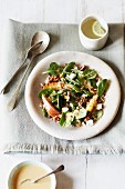 Waldorf salad with spinach, cheese, apple and walnuts
