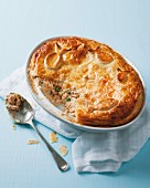 Leek and salmon pie