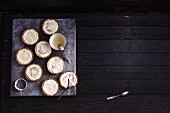 Mini lime pies with poppy seeds