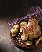 Moroccan roast lamb with stuffing