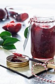 A jar of plum jam