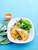 Spiced beef and lentil calzone