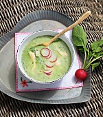 Radish leaf soup with char fillet